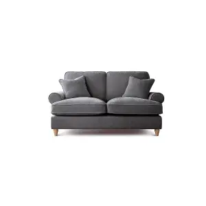 Sofas Express Mumbles Charcoal Grey Scroll Manhattan 2 Seater Sofa