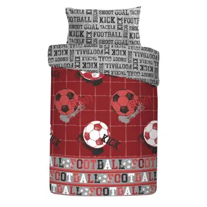 Football Polyester Graphic Print & Text Duvet Cover Set with Pillowcases Grey / Single Duvet Cover + 1 Standard Pillowcase