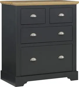 Toledo 2+2 Drawer Chest in Grey and Oak Effect Veneer