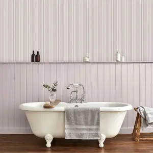 Laura Ashley Heacham Blush Stripe Smooth Wallpaper Sample