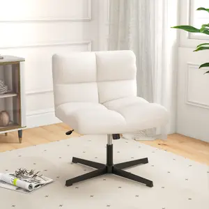 Costway Armless Home Office Chair Swivel Desk Chair Height Adjustable Task Vanity Chair