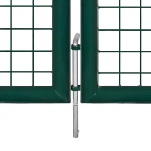 Berkfield Fence Gate Steel 306x150 cm Green