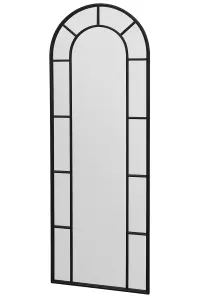 MirrorOutlet - The Arcus - Black Framed Arched Leaner Garden Wall Mirror 67" x 24" (170 x 60 cm)