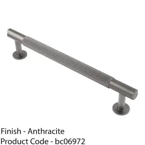 Reeded Lined Bar Door Pull Handle - 190mm x 13mm - 160mm Centres - Anthracite