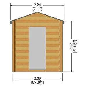 Danbury Log Cabin Home Office Garden Room Approx 7 x 7 Feet