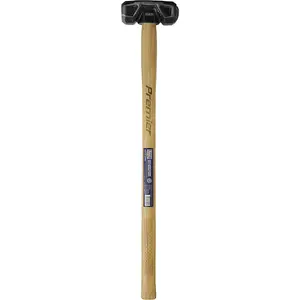 6lb Hardened Sledge Hammer - Hickory Wooden Shaft - Drop Forged Carbon Steel