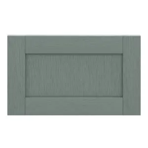 GoodHome Alpinia Matt green wood effect Shaker 2 drawer front, bridging door & bi fold door 600mm