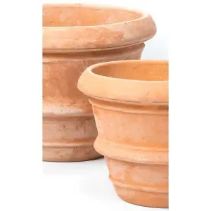 Primrose Garden Terracotta Round Rolled Rim Patio Planter Pot 17.5cm