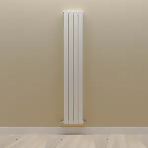 Vertical White Double Flat Panel Radiator (H) 1600 mm x (W) 272 mm, 3668 BTU.