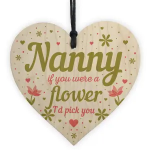 Red Ocean Gifts for Nanny Nan Grandma Wooden Heart Plaque Birthday Gifts For Nanny Gifts From Grandchildren