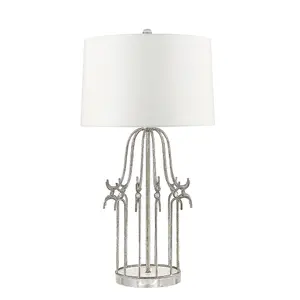 Elstead Stella 1 Light Table Lamp Silver, E27