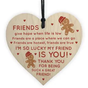 Red Ocean Best Friend Gift Poem Heart Sign Christmas Decoration Friend Gifts BFF Friendship Gifts For Him Her