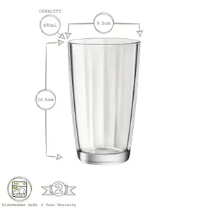 Bormioli Rocco - Pulsar Highball Glasses - 470ml - Purple - Pack of 6