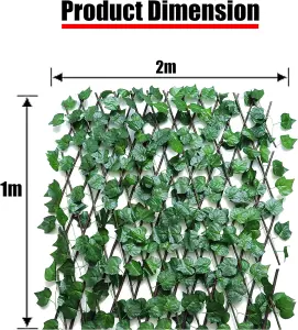 AAMEN 1 x 2m Garden Outdoor Artificial Flower Leaf Trellis