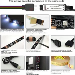 3m Waterproof Smart RGB LED Strip Lights - USB-Powered - Bluetooth and Remote-Controlled