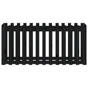 Berkfield Garden Raised Bed with Fence Design Black 150x50x70 cm Solid Wood Pine