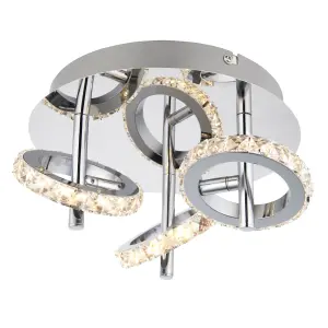 Symi Contemporary Crystal effect 3 Light Spotlight