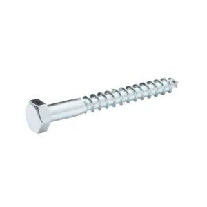 Diall Hex Zinc-plated Carbon steel Coach screw (Dia)8mm (L)70mm, Pack of 10