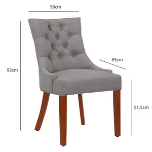 Norval Upholstered Dining Chair (Set of 2) Grey / Dark Brown