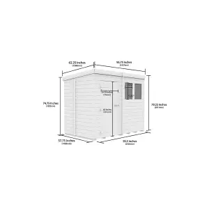 DIY Sheds 8x5 Pent Shed - Single Door With Windows