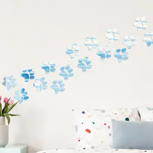 Walplus Cat Paws Mirror Wall Sticker Art DIY Decals Room Home Decorations Mirror Sticker