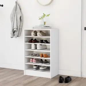 Berkfield Shoe Cabinet White 60x35x92 cm Engineered Wood