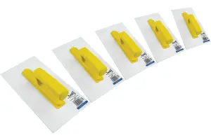 Toolty Finishing Plastic Float Trowel with Plastic Handle Set 5PCS 140x280mm 3mm thick for Smoothing Texturing Plastering