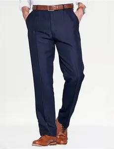 Chums High Rise Twill Trouser With Stretch Waist - Navy