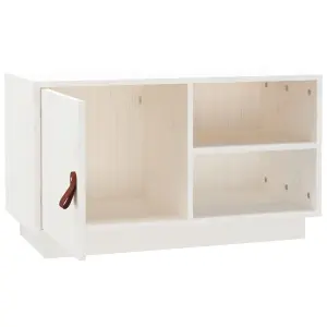 Berkfield TV Cabinet White 70x34x40 cm Solid Wood Pine