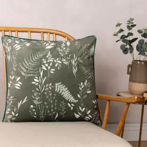 furn. Fearne Printed Velvet Feather Rich Cushion