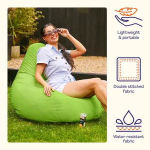 Veeva Recliner Indoor Outdoor Bean Bag Lime Green Bean Bag Chair