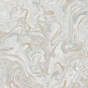 Fine Decor Distinctive Marble Grey / Metallic Silver Washable Wallpaper FD43056