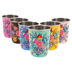 BillyCan - Picnic Tumbler Set - 300ml  - Multicolour Pansy - 6pc