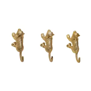 Melody Maison Set of 3 Gold Monkey Wall Hooks