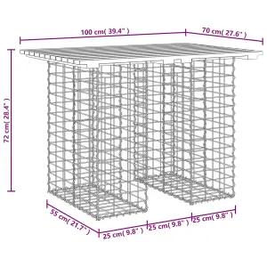 Berkfield Garden Bench Gabion Design 100x70x72 cm Solid Wood Pine