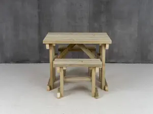 Yews Picnic Bench - Wooden Garden Table and Bench Set (4ft, Natural finish)