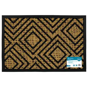 JVL Alba Woven Tuffscrape Doormat, 40x60cm, Diamond