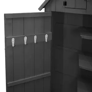 Wooden Garden Storage Shed - Grey