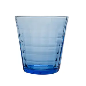 Duralex - Prisme Drinking Glasses - 275ml Tumblers for Water, Juice - Blue - Pack of 4