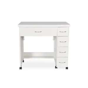 Alice Fold-out Sewing Cabinet with Drawers in Ash White