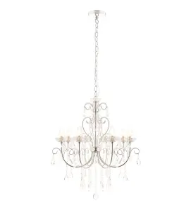 Luminosa Tabitha 8 Light Bathroom Pendant Crystal Glass Detail, Chrome Plate IP44, G9