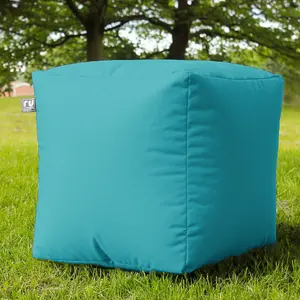 rucomfy Outdoor Water Resistant Cube Beanbag - Turquoise