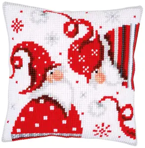 CUSHION XMAS GNOMES - Cross Stitch Kit: Cushion: Christmas Gnomes I - Vervaco