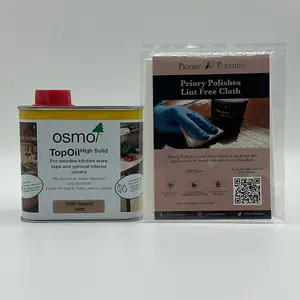 Osmo Top Oil Natural 500ml (3068) & Free Priory Polishes Lint Free Cloth