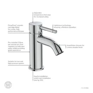 Ideal Standard Ceraline Standard Chrome effect Round Basin Mixer Tap