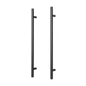 GoodHome Annatto Matt Black Kitchen Cabinet Bar Handle (L)33.6cm (D)32mm, Pack of 2