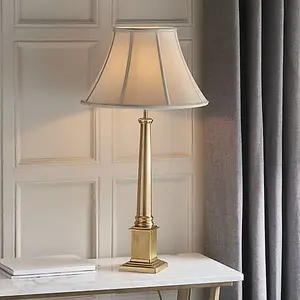 Luminosa Nelson 1 Light Large Table Lamp Brass - Base Only, E27