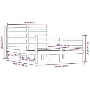 Berkfield Bed Frame Solid Wood Pine 160x200 cm