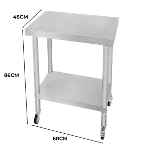 Catering Workbench Table - 60cm x 45cm x 86cm