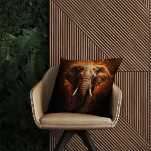 Splashart Elephant and fire Outdoor Cushion 60cm x 60cm